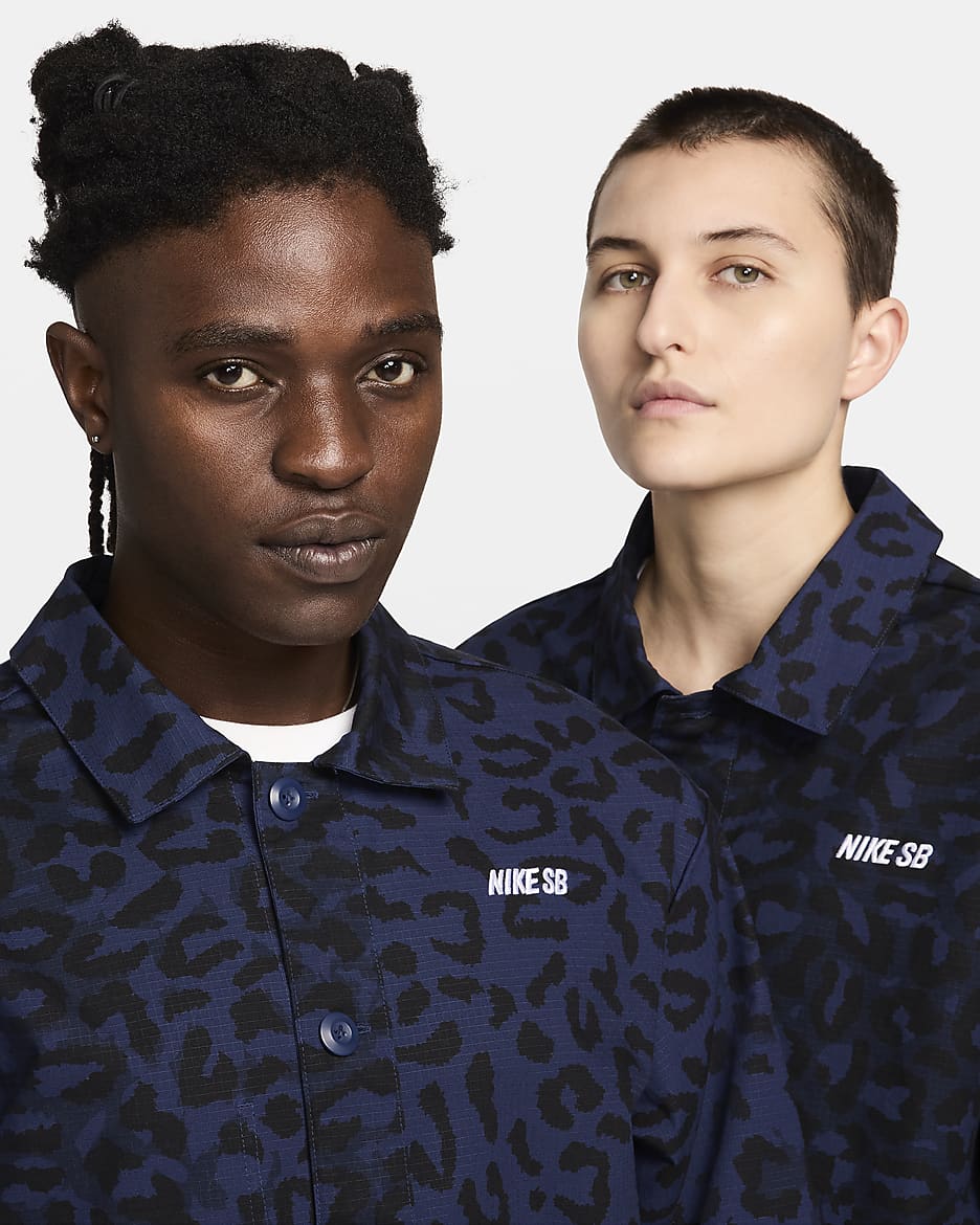 Nike SB All-Over Print Skate Chore Coat - Midnight Navy/White