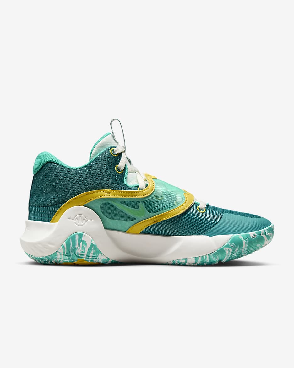 KD Trey 5 X EP Basketball Shoes - Clear Jade/Sail/Vivid Sulphur/Geode Teal