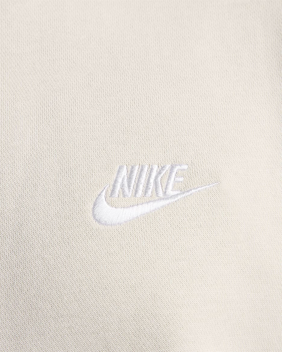 Nike Sportswear Club Fleece Erkek Crew Üst - Light Orewood Brown/Beyaz