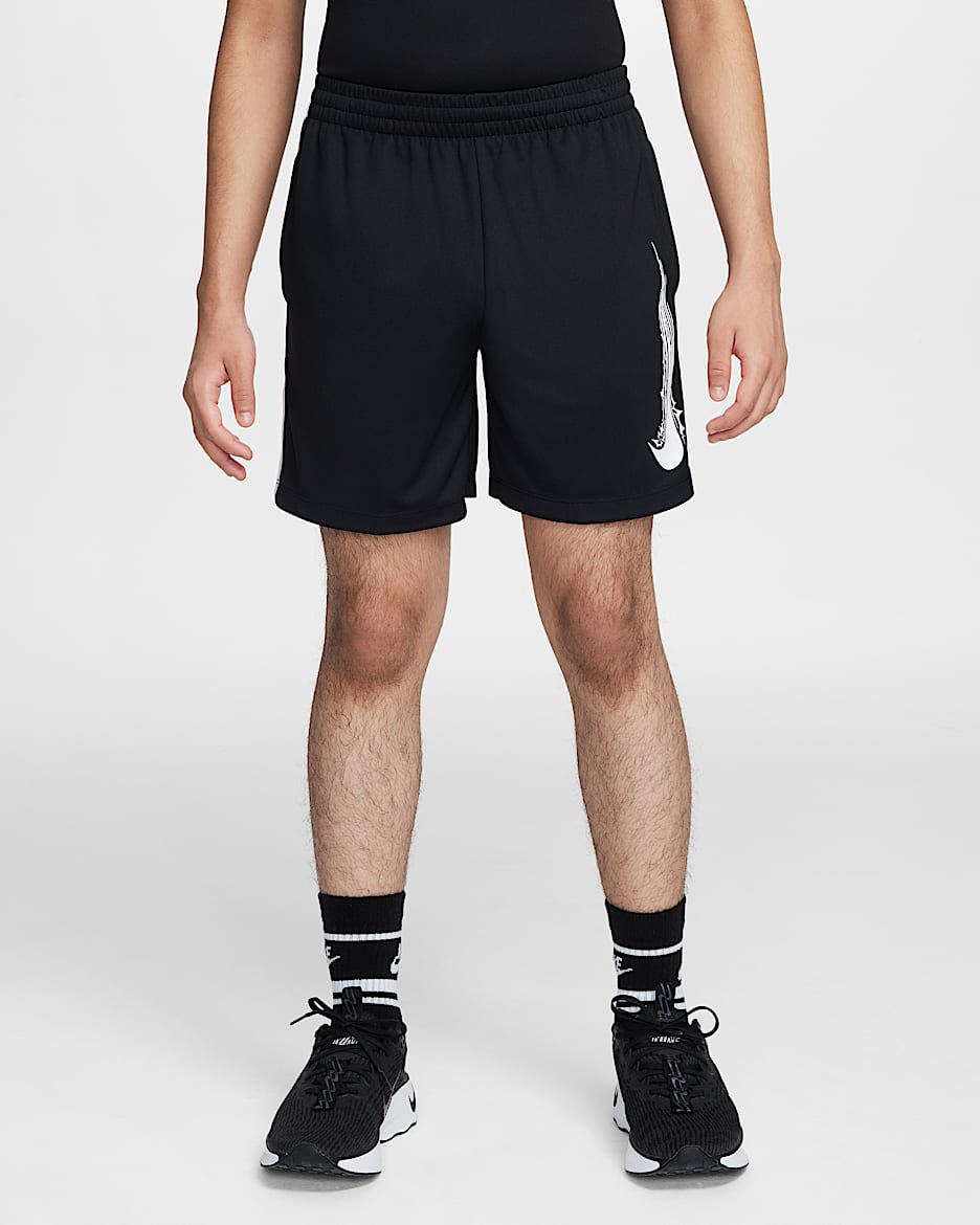 Shorts Dri-FIT para niños talla grande Nike Multi - Negro/Blanco/Blanco