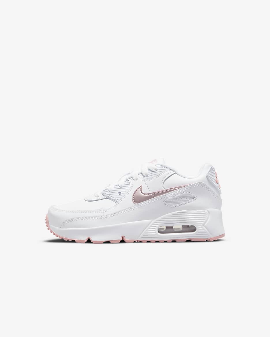 Nike Air Max 90 LTR Younger Kids' Shoes - White/Pink Glaze