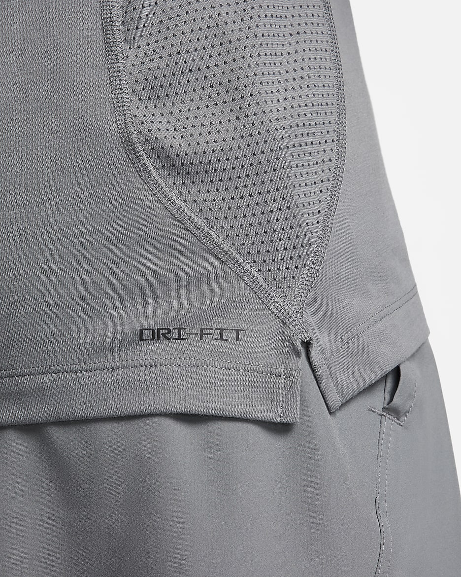Nike Flex Rep Men's Dri-FIT Short-Sleeve Fitness Top - Smoke Grey/Black