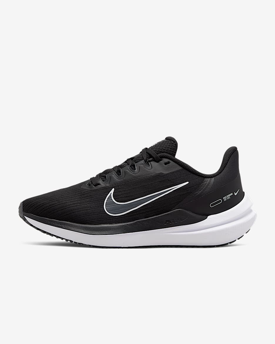 Nike Winflo 9 Women's Road Running Shoes - Black/Dark Smoke Grey/Pure Platinum/White