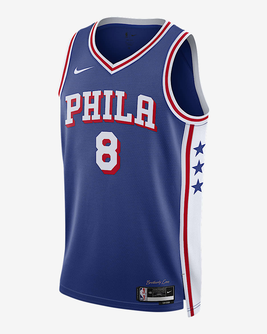 Jersey Nike Dri-Fit Swingman de la NBA Philadelphia 76ers 2023/24 Icon Edition - Azul enérgico