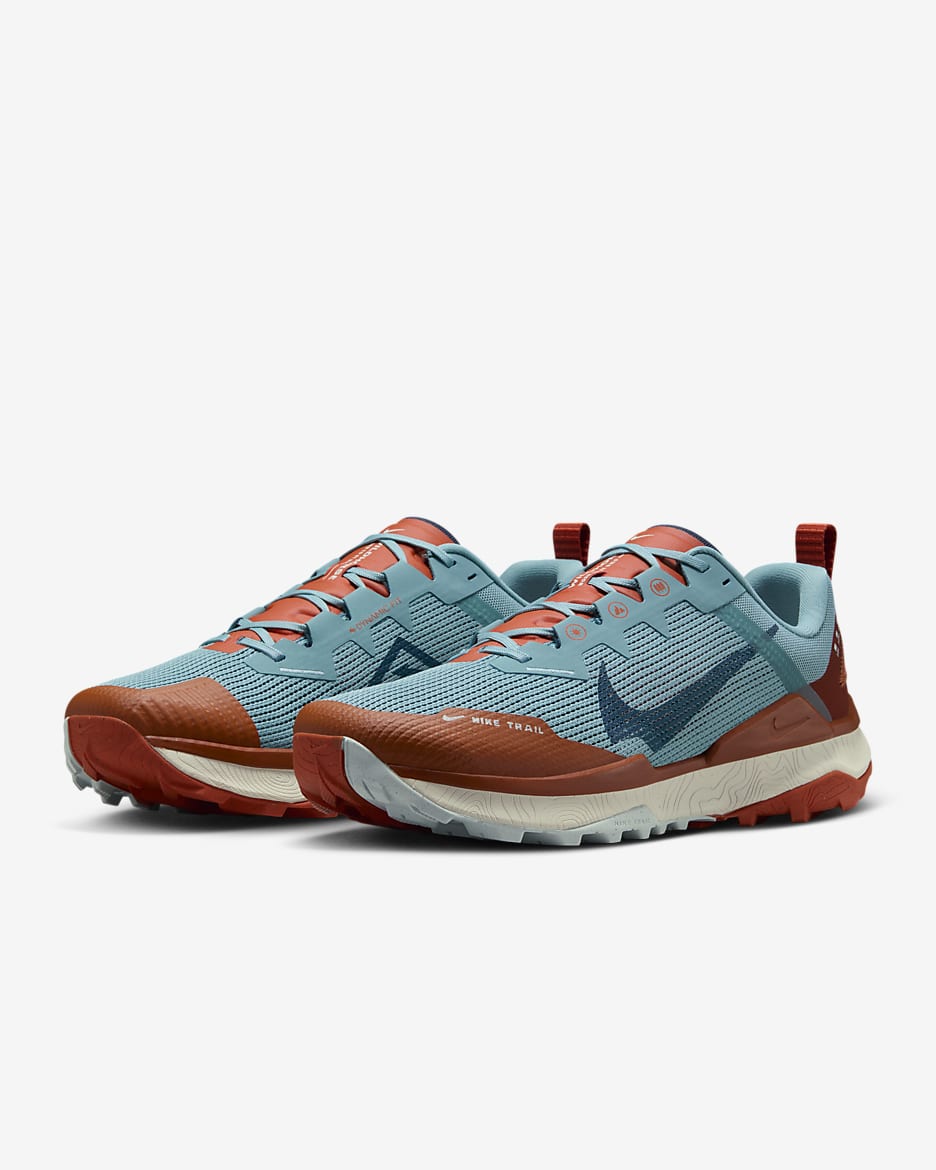 Sapatilhas de running para trilhos Nike Wildhorse 8 para homem - Turquesa Denim/Dark Russet/Vintage Coral/Midnight Navy