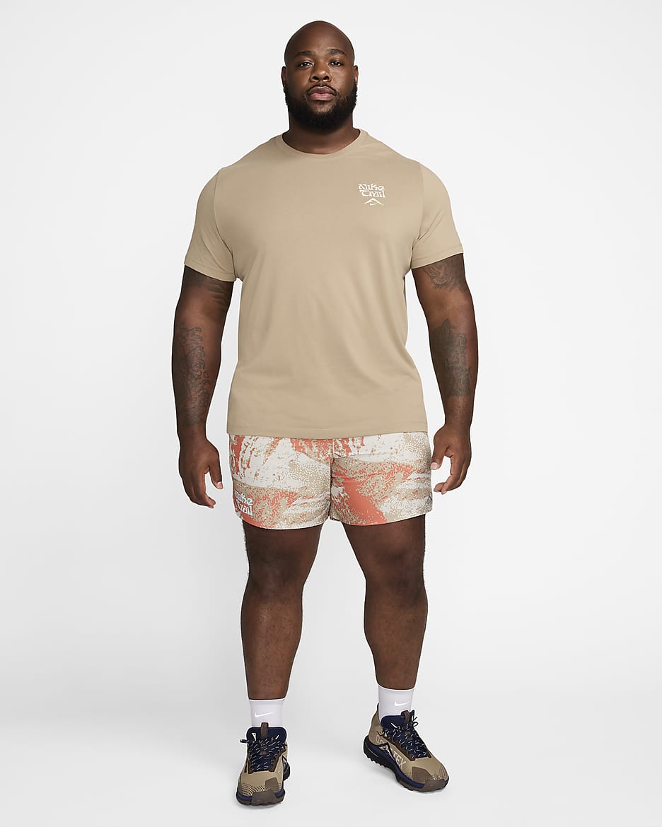 Short de running Dri-FIT avec sous-short intégré 18 cm Nike Trail Stride pour homme - Khaki/Khaki/Noir