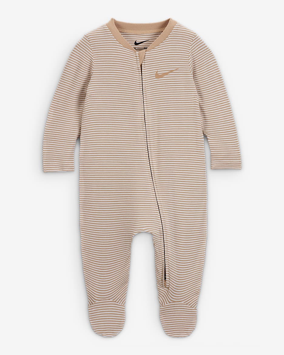 Nike Baby Essentials Baby (0-9M) Striped Footed Coverall - Hemp