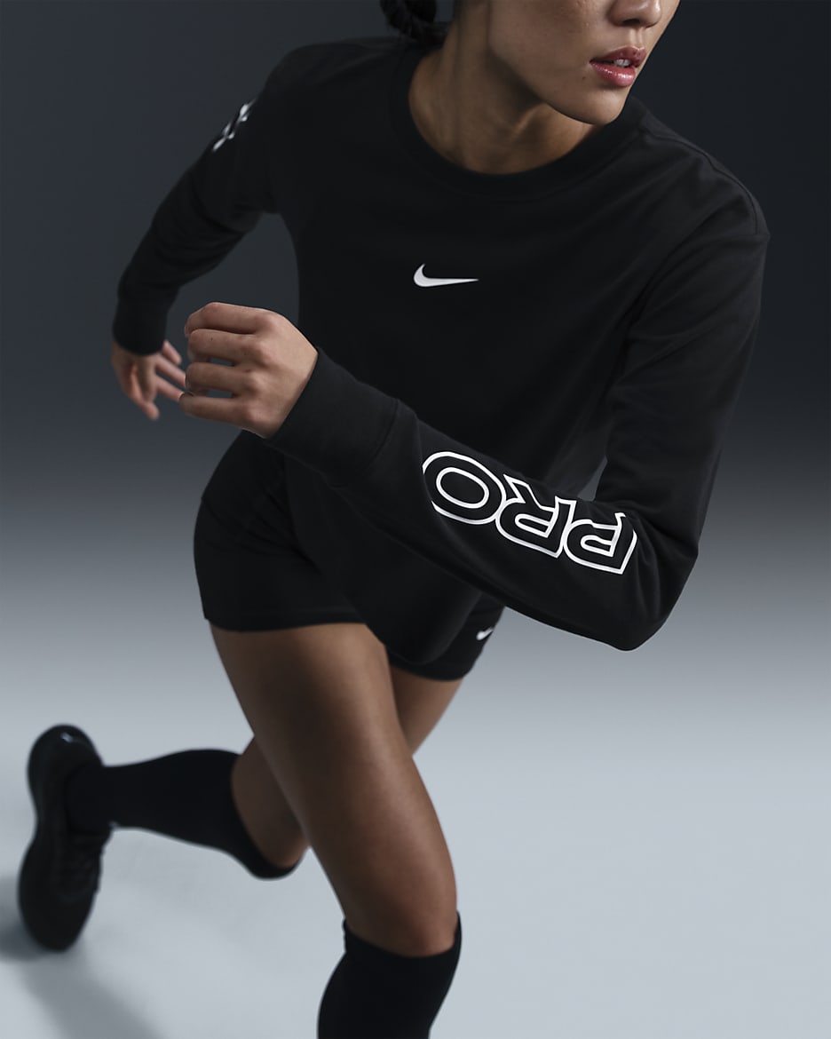 Long Sleeve Nike Crop Top Running Nike Pro Women's Dri-FIT Cropped - Main Image