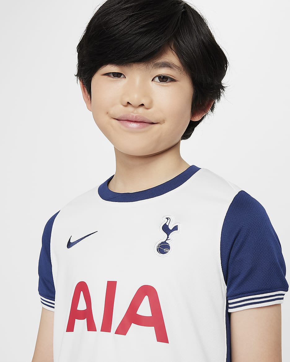 Divisa da calcio replica in 3 pezzi Nike Tottenham Hotspur 2024/25 Stadium per bambino/a – Home - Bianco/Binary Blue/Binary Blue