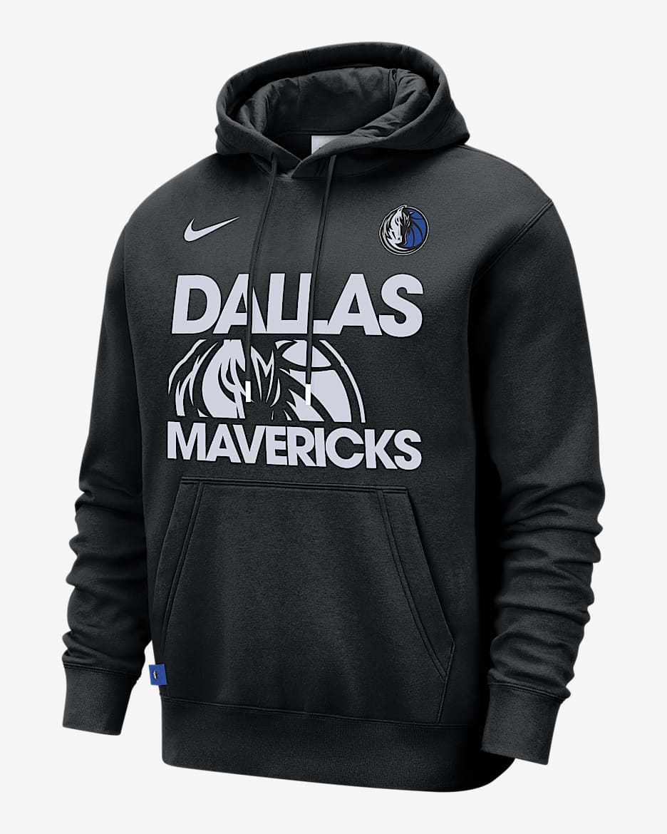 Dallas Mavericks Club Courtside Men's Nike NBA Pullover Hoodie - Black/White