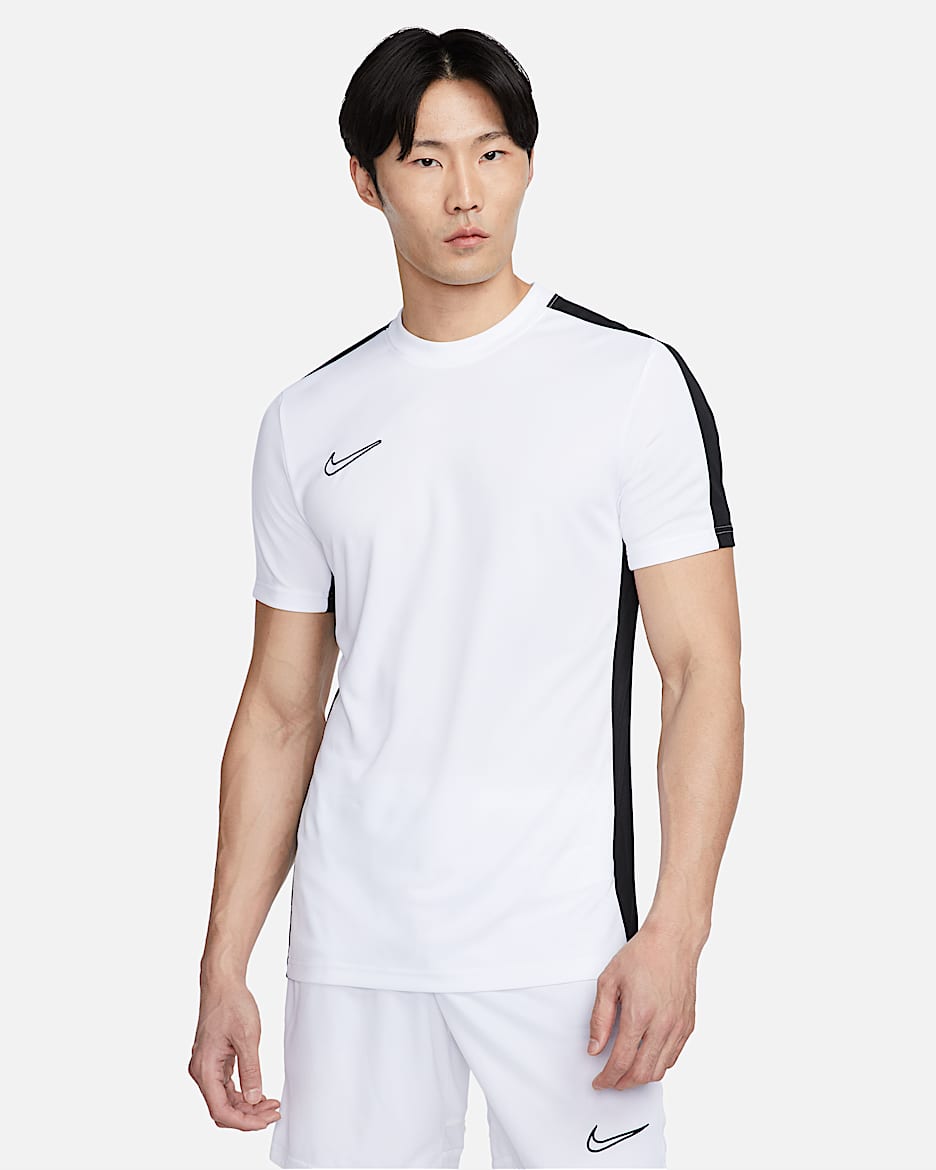 ナイキ Dri-FIT アカデミー メンズ ショートスリーブ サッカートップ (ストック) - ホワイト/ブラック/ブラック