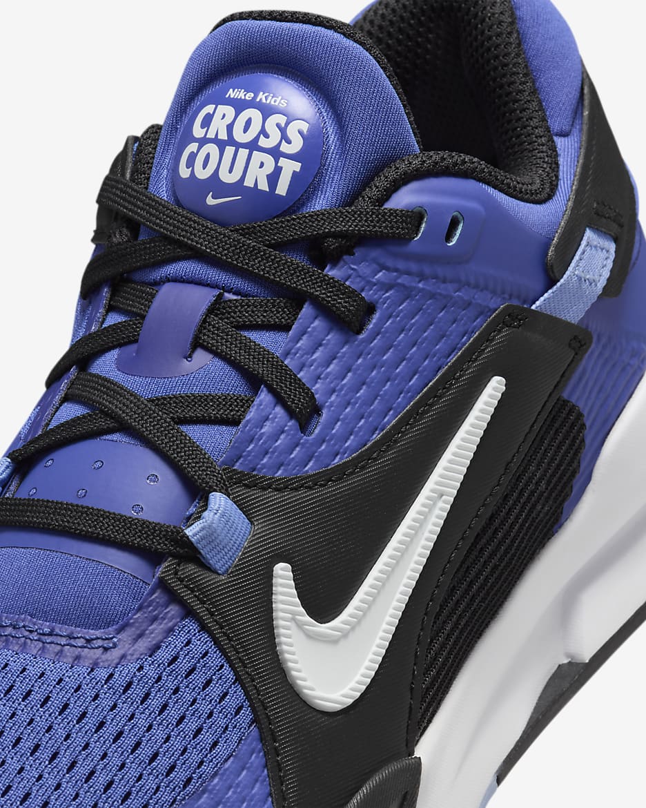 Nike Crosscourt Schuh für jüngere und ältere Kinder - Astronomy Blue/Schwarz/Royal Pulse/Weiß