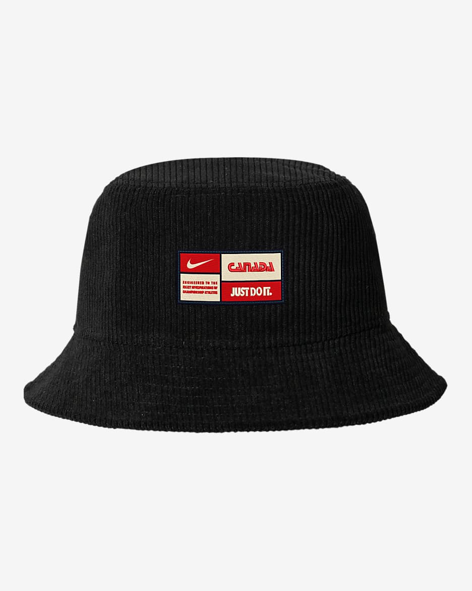 Gorro tipo pescador de fútbol Nike de pana Canada - Negro