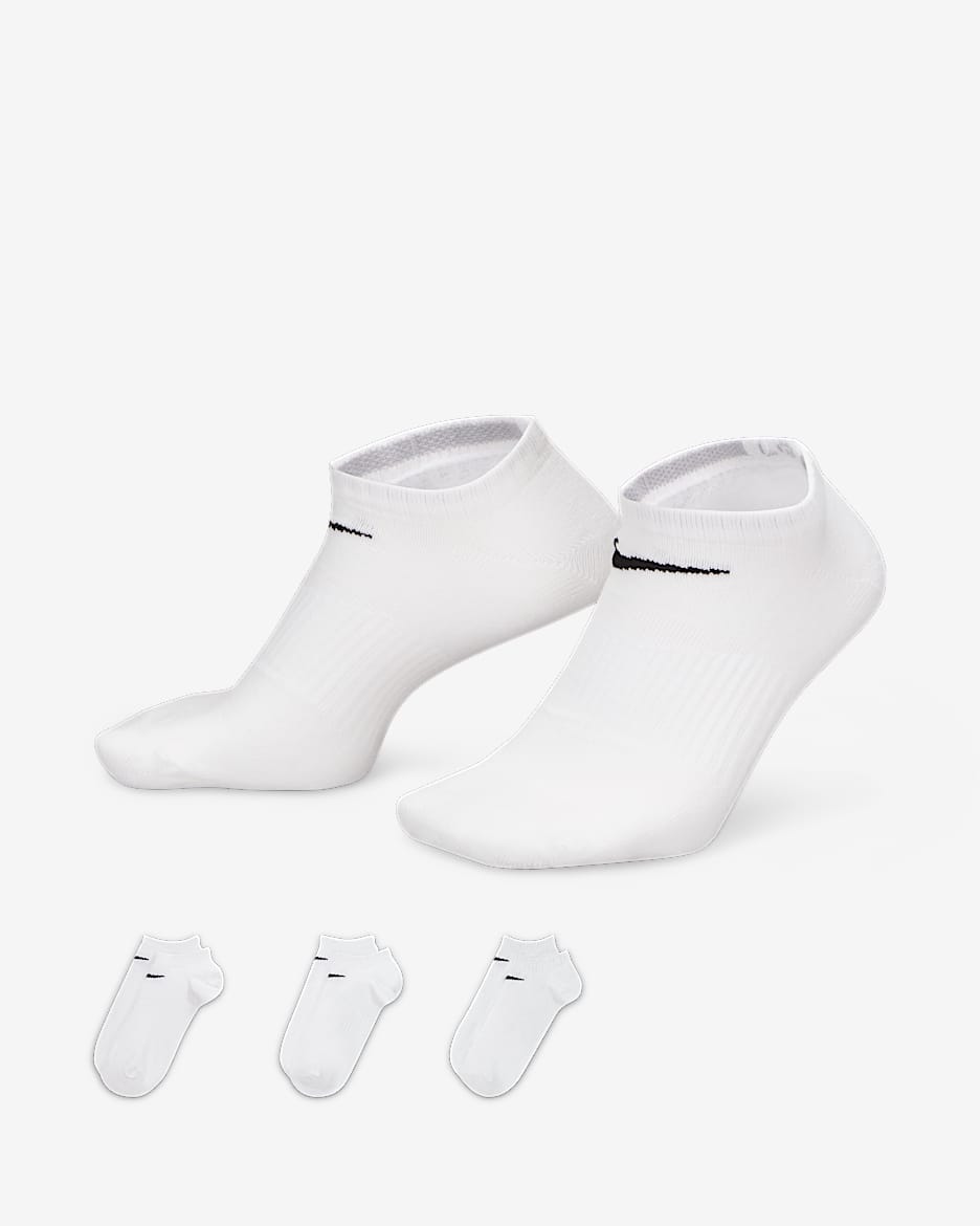 Nike Performance Lightweight Training No-Show Socks (3 Pairs) - White/Black