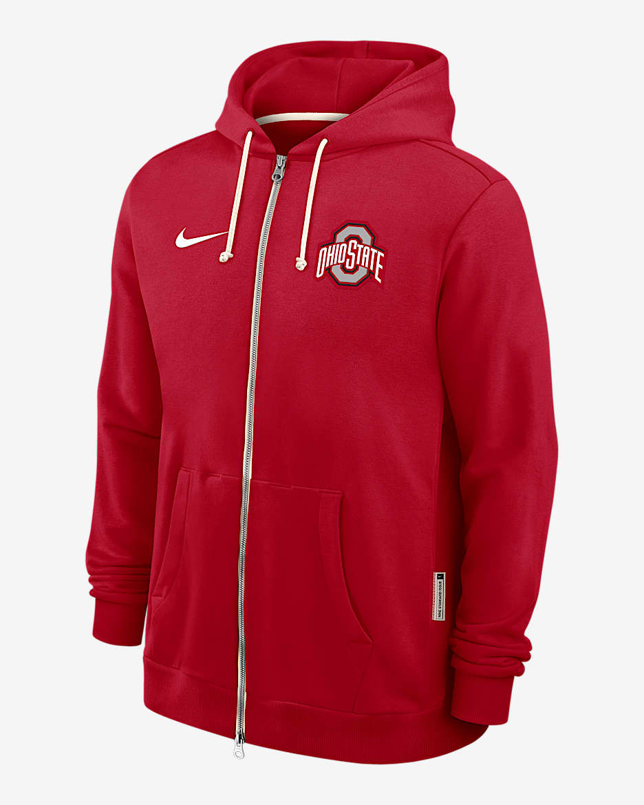 Ohio State Sideline Men's Nike Dri-FIT College Full-Zip Hoodie - Red