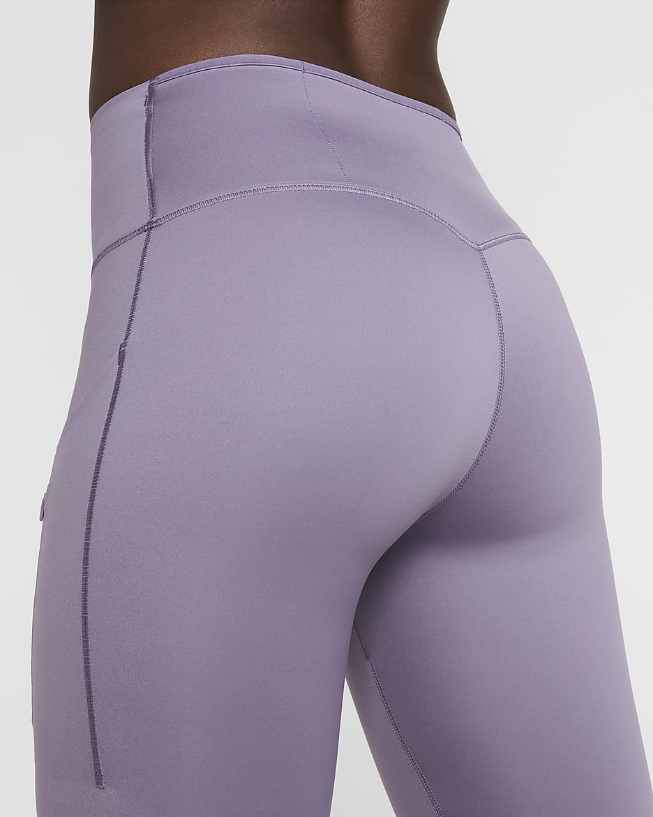 Nike Go Leggings de 7/8 de cintura mitjana i subjecció ferma amb butxaques - Dona - Daybreak/Negre