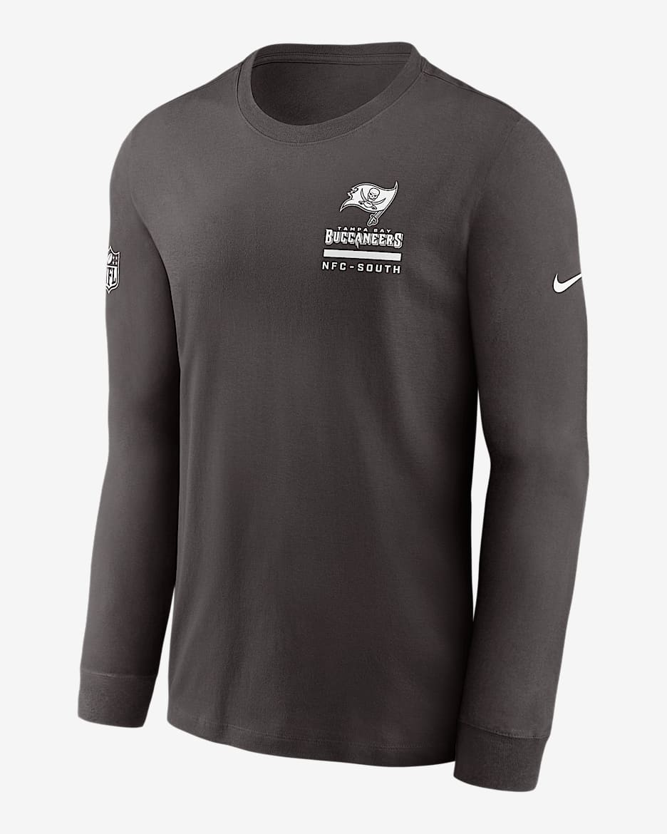 Tampa Bay Buccaneers Sideline Team Issue Men's Nike Dri-FIT NFL Long-Sleeve T-Shirt - Deep Pewter
