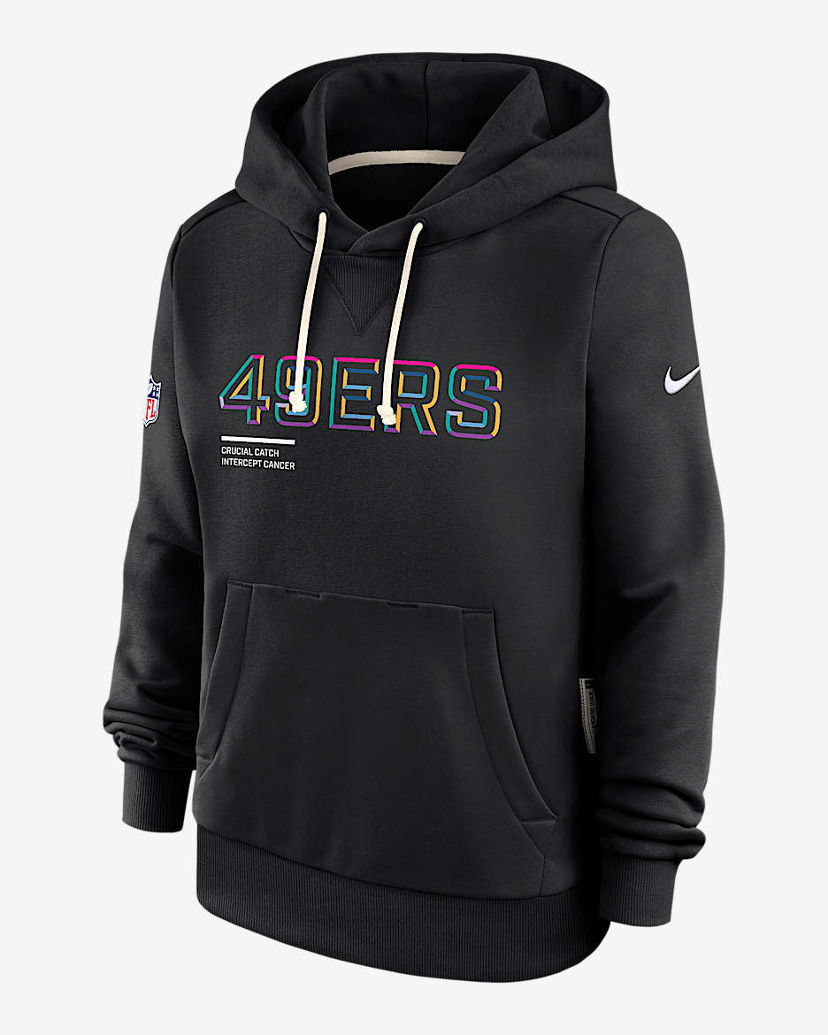 San Francisco 49ers Crucial Catch Women's Nike Dri-FIT NFL Pullover Hoodie - Black