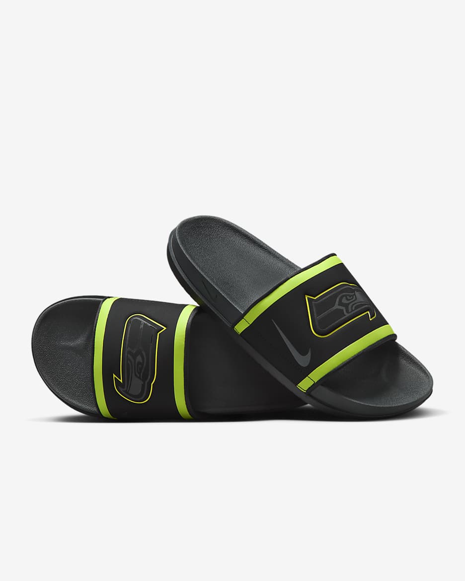 Nike Offcourt (NFL Seattle Seahawks) Slide - Black/Action Green/College Navy/Anthracite