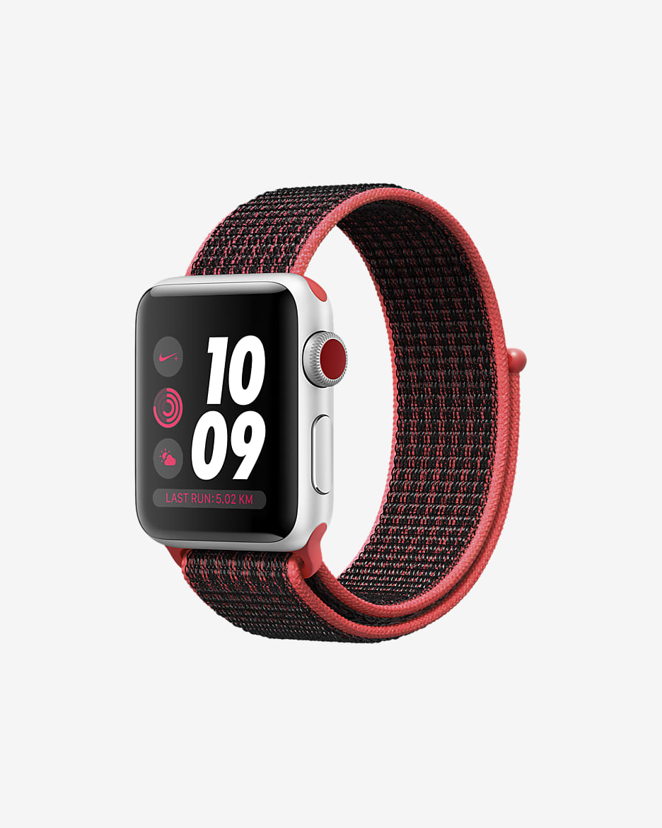 Apple Watch Nike+ Series 3 (GPS + Cellular) 38mm Open Box Running Watch - Bright Crimson/Black