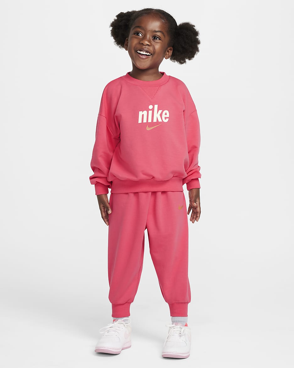 Nike Everyone From Day One Toddler 2-Piece Crew Set - Aster Pink