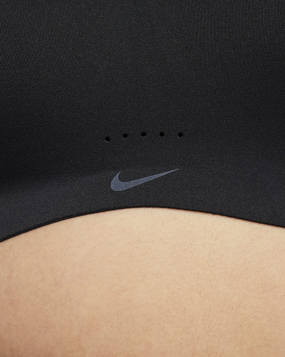 Nike Alate Minimalist Sujetador deportivo de sujeción ligera con almohadilla - Mujer - Negro/Negro/Dark Smoke Grey