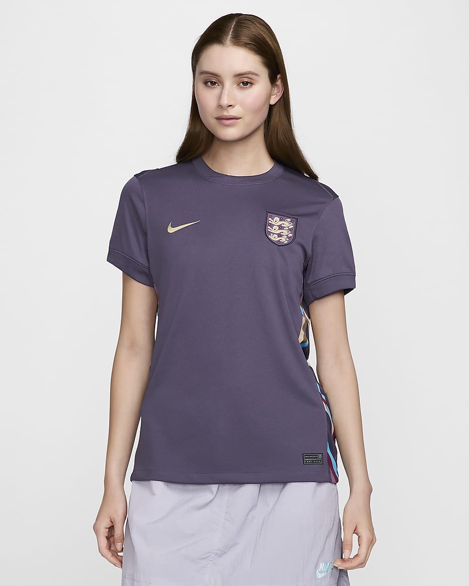 England (Women's Team) 2024/25 Stadium Away Nike Replika Fußballtrikot mit Dri-FIT-Technologie (Damen) - Dark Raisin/Dark Raisin/Sesame