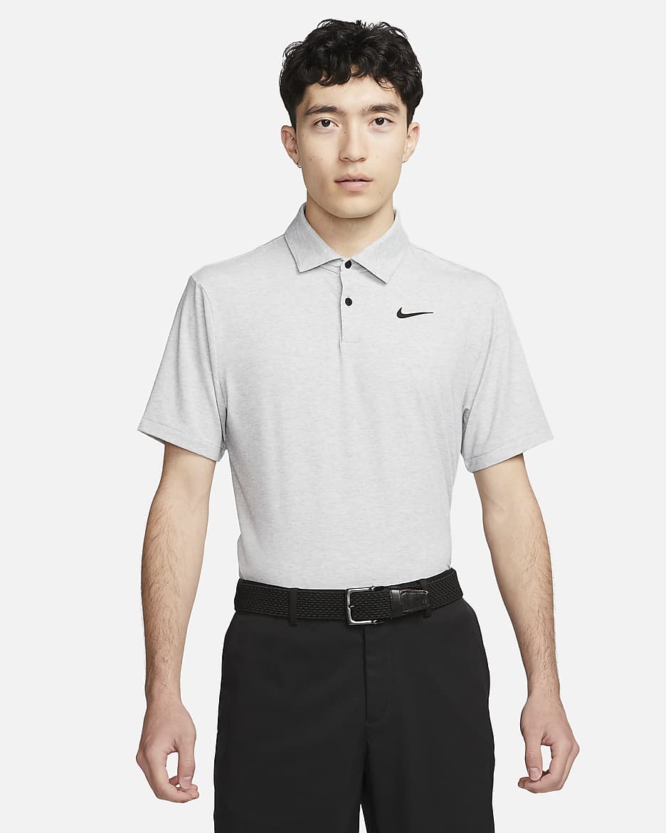 เสื้อโปโลกอล์ฟผู้ชาย Nike Dri-FIT Tour - Light Smoke Grey/ดำ