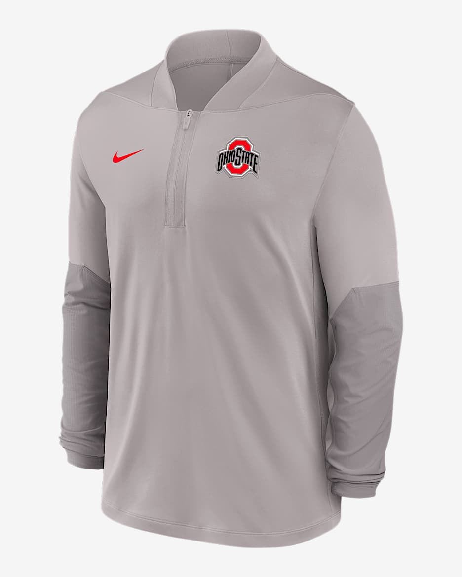 Ohio State Men's Nike Dri-FIT College 1/2-Zip Top - Grey