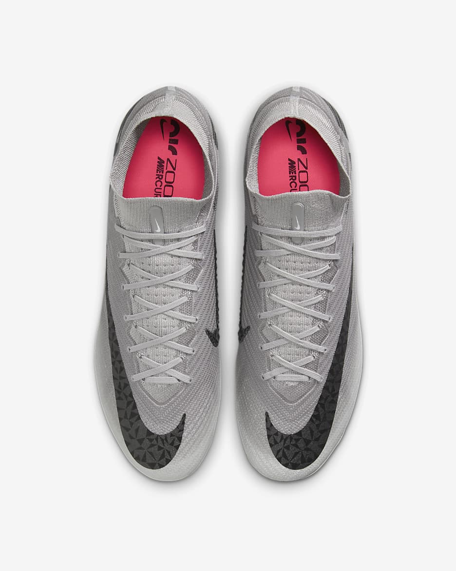 รองเท้าสตั๊ดฟุตบอลหุ้มข้อสูง FG Nike Mercurial Superfly 9 Elite - Atmosphere Grey/ดำ