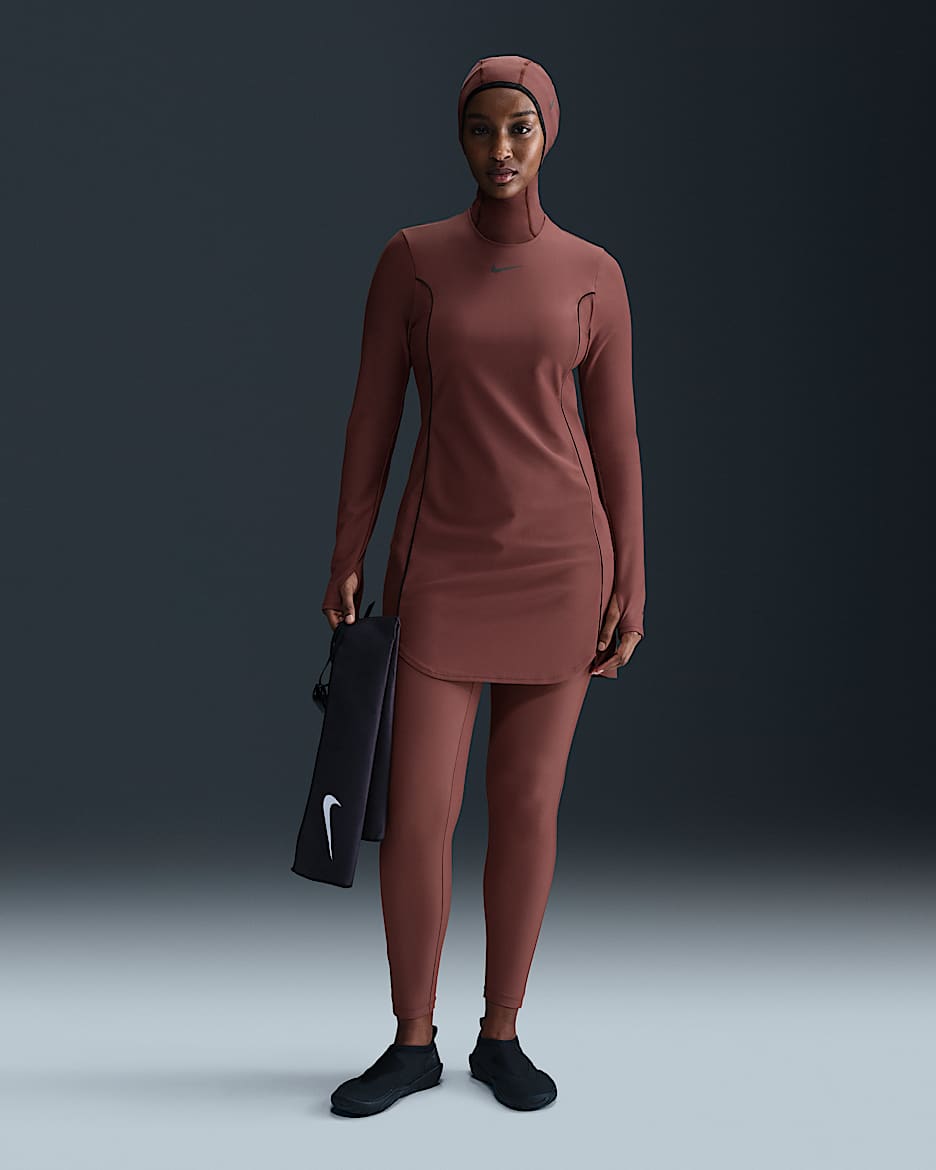 Nike Swim Victory Women's Slim Leggings - Red Sepia/Black