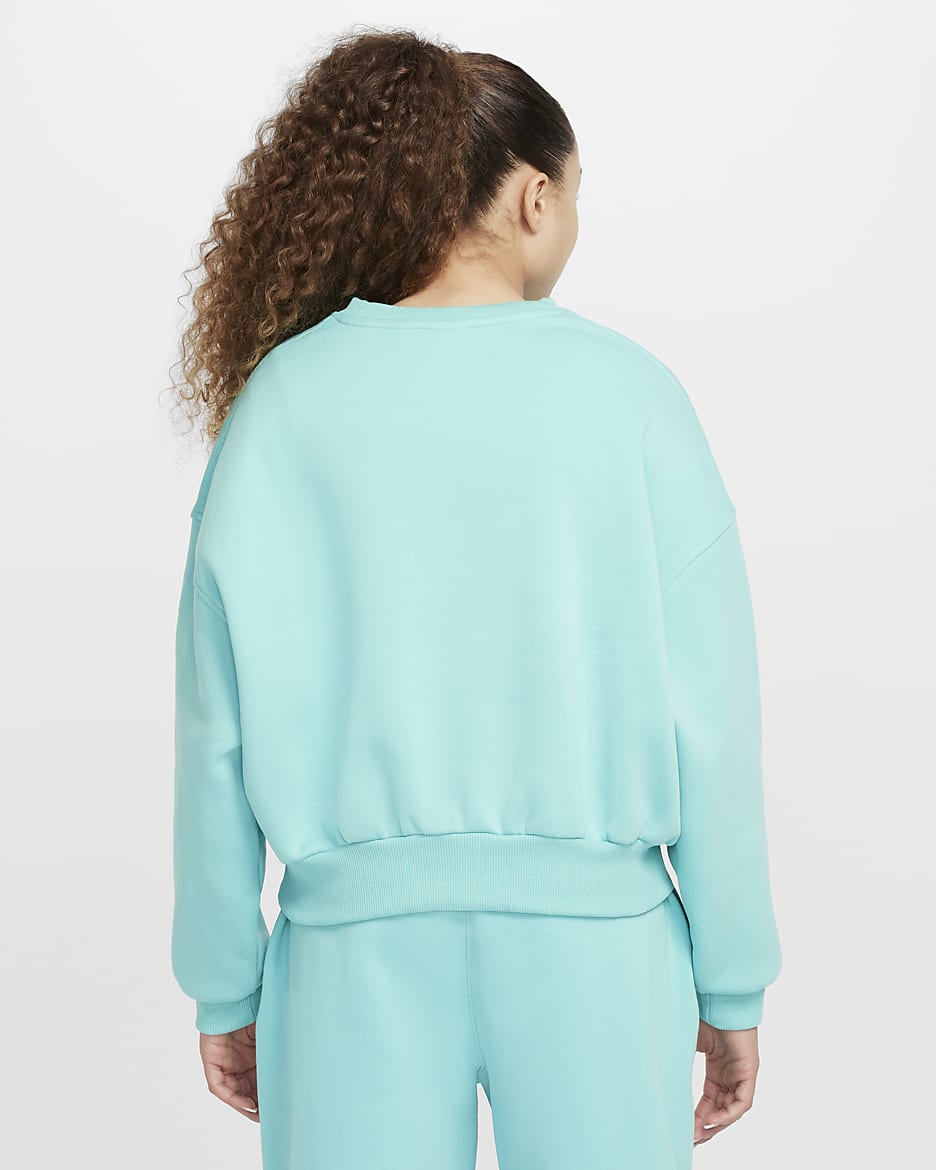 Felpa boxy a girocollo Nike Sportswear Club Fleece – Bambina/Ragazza - Green Frost/Vintage Green