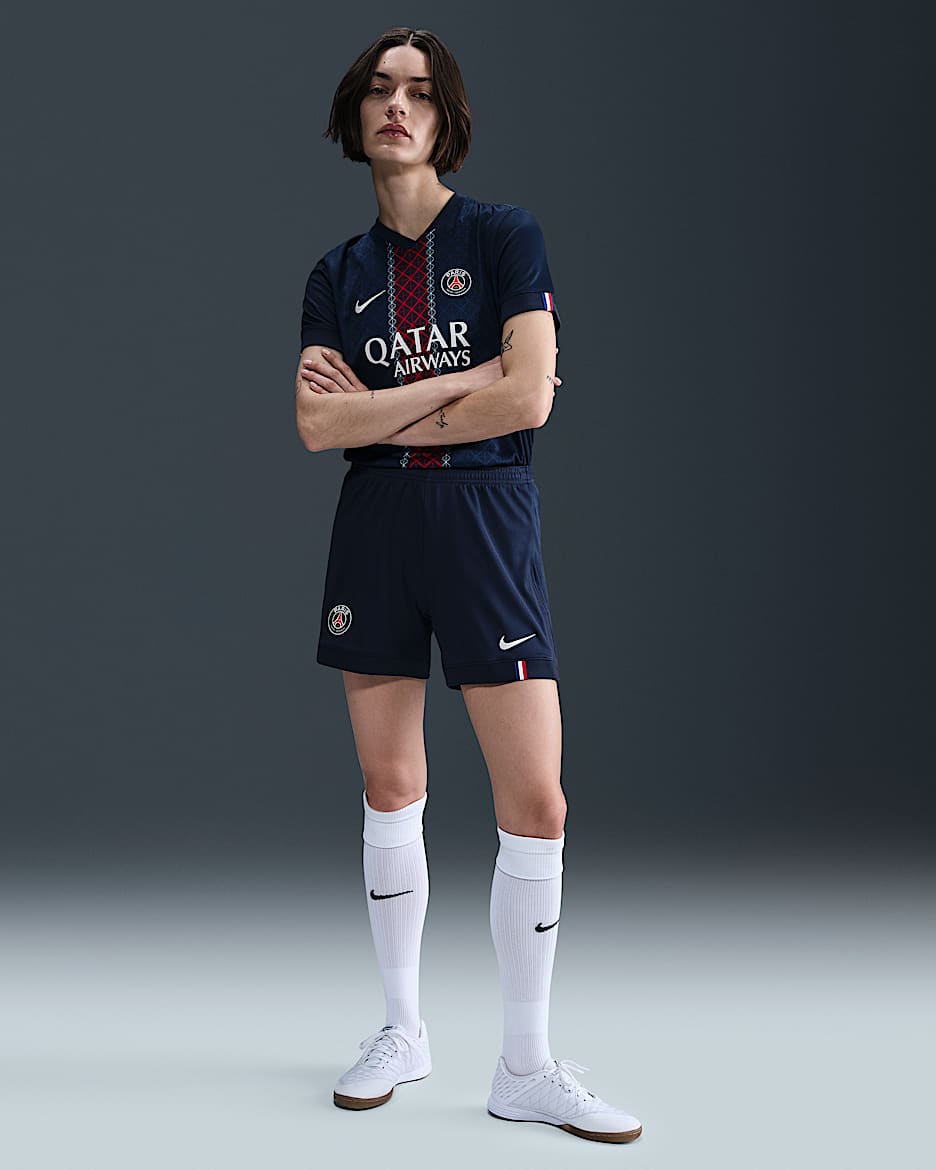 Primera equipación Stadium París Saint-Germain 2025/26 Pantalón corto de fútbol Replica Nike Dri-FIT - Mujer - Midnight Navy/Blanco