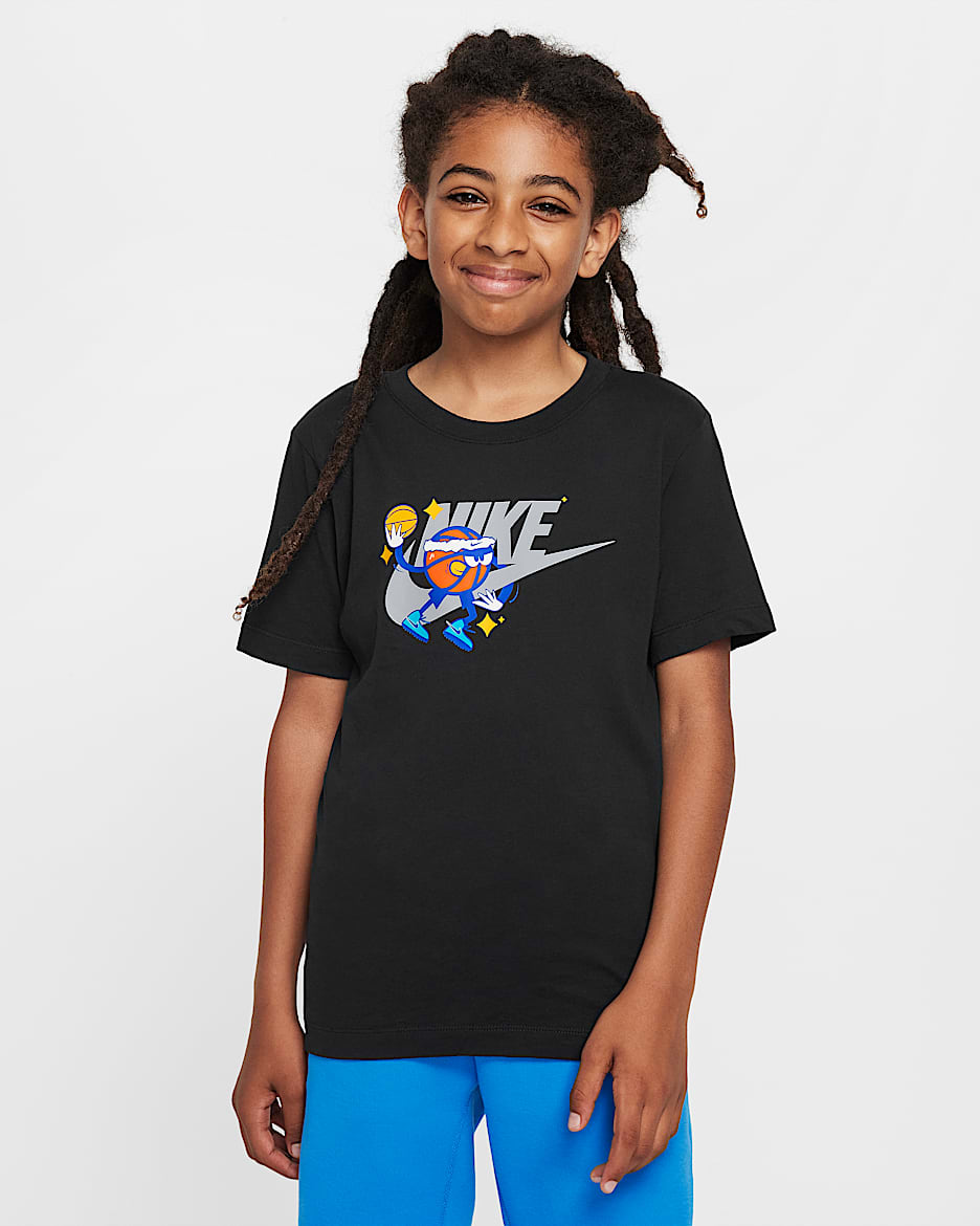 Playera para niños talla grande Nike Sportswear - Negro