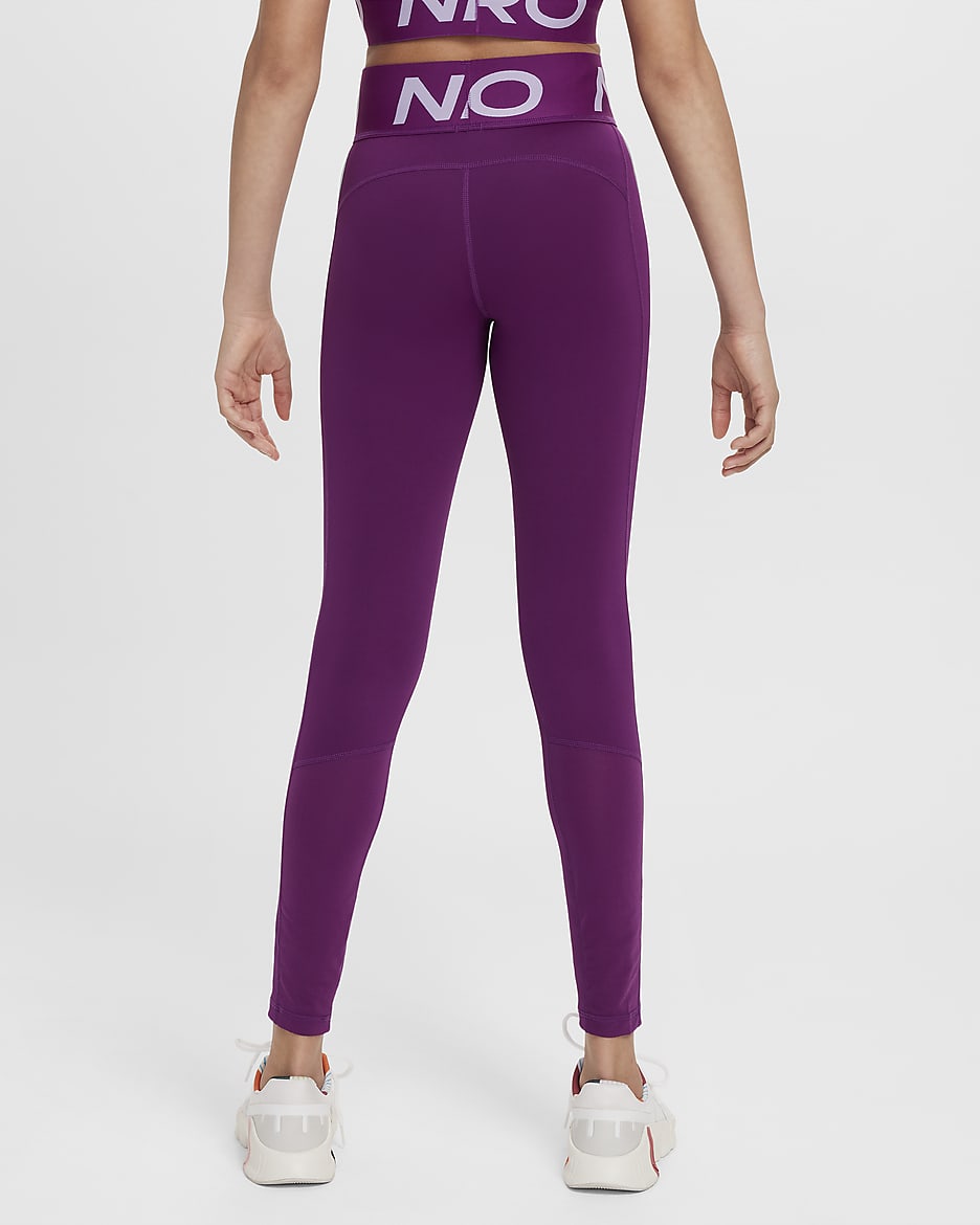 Nike Pro Girls' Dri-FIT Leggings - Viotech/Hydrangeas