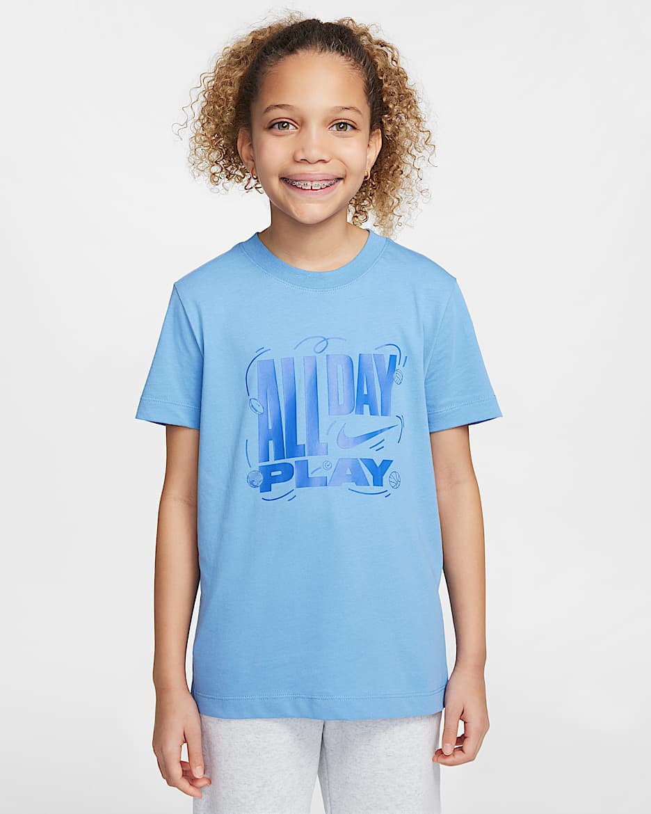 Playera para niños talla grande Nike Sportswear - Azul extremo
