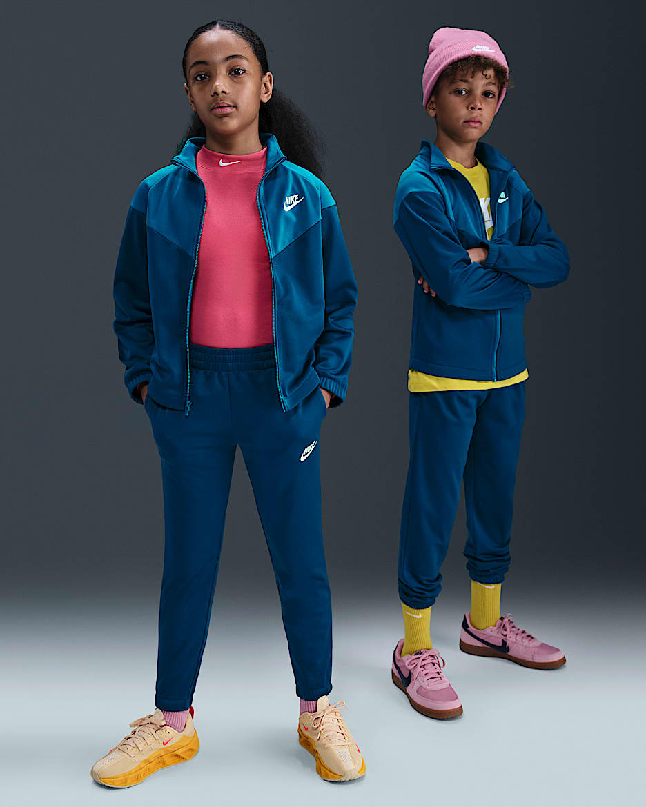 Nike Sportswear Big Kids' Dri-FIT Tracksuit - Blue Force/Green Abyss/White