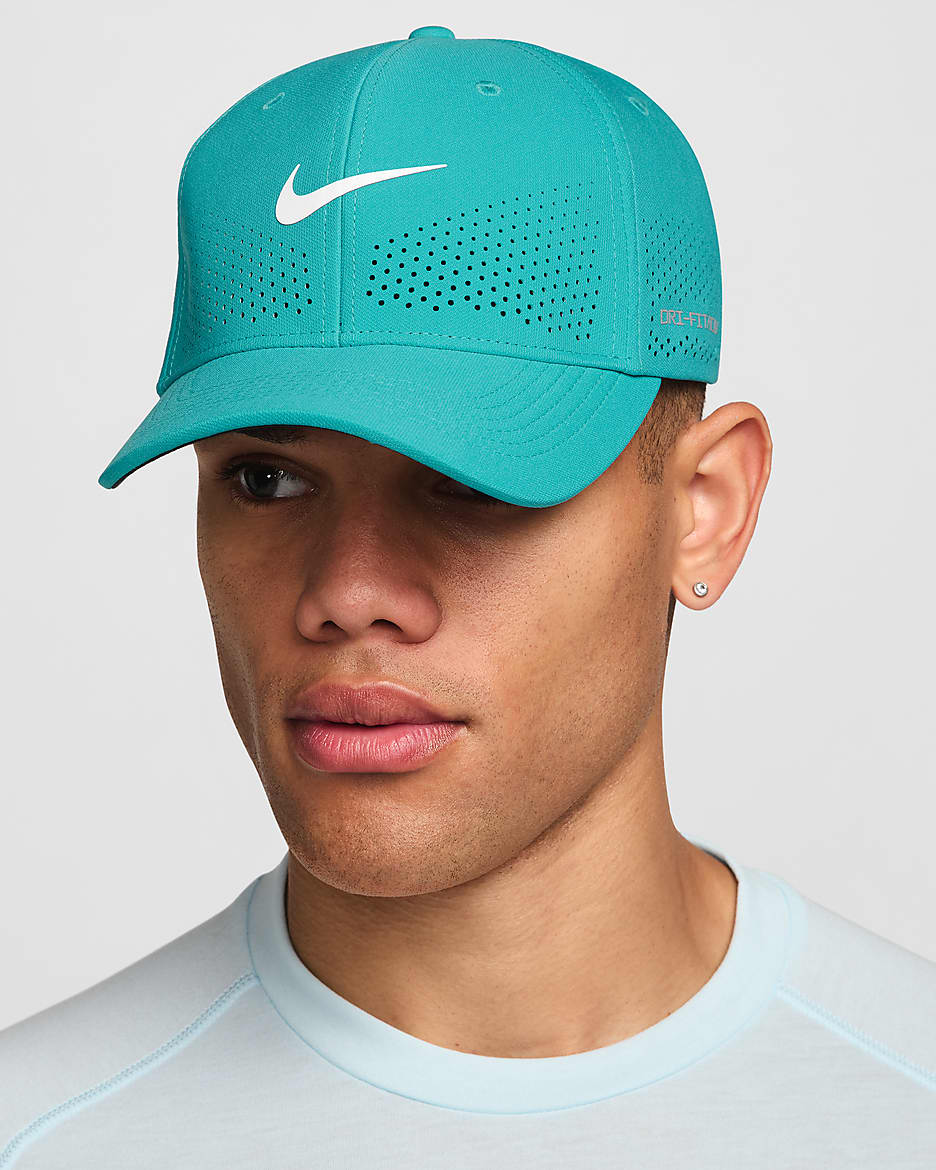 Nike Dri-FIT ADV Rise Structured SwooshFlex Cap - Dusty Cactus/Anthracite/White