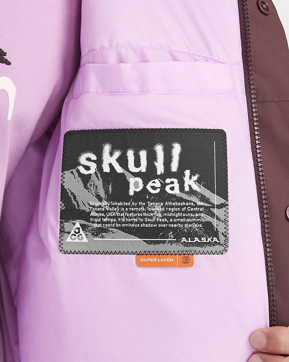 Veste Storm-FIT Nike ACG PrimaLoft® « Skull Peak » pour homme - Burgundy Crush/Beyond Pink/Noir/Summit White