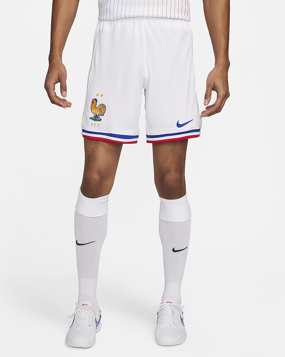 FFF 2024 Stadium hazai Nike Dri-FIT férfi replika futballrövidnadrág - Fehér/Bright Blue