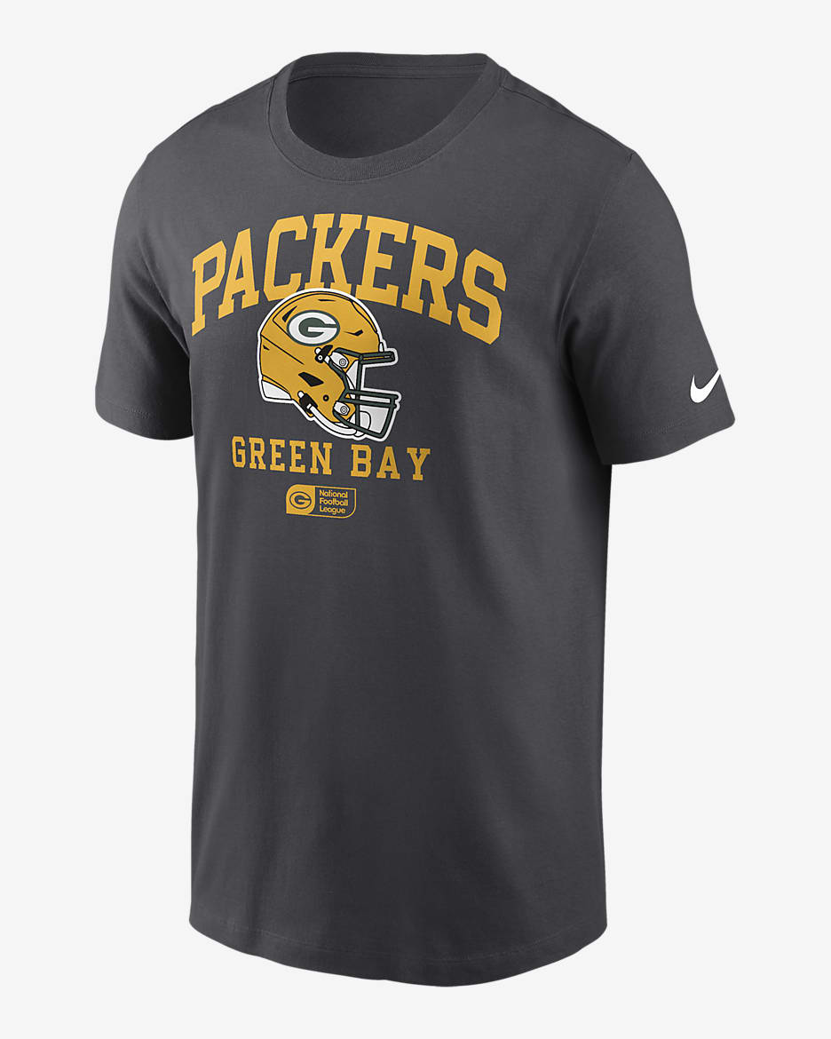 Green Bay Packers Helmet Essential Men's Nike NFL T-Shirt - Anthracite