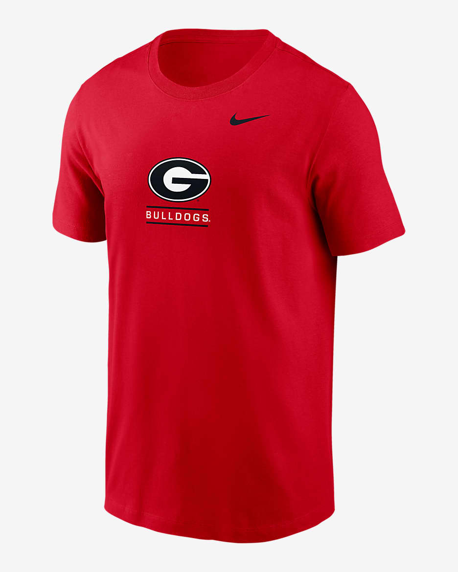 Playera universitaria Nike para hombre Georgia Bulldogs - Rojo universitario