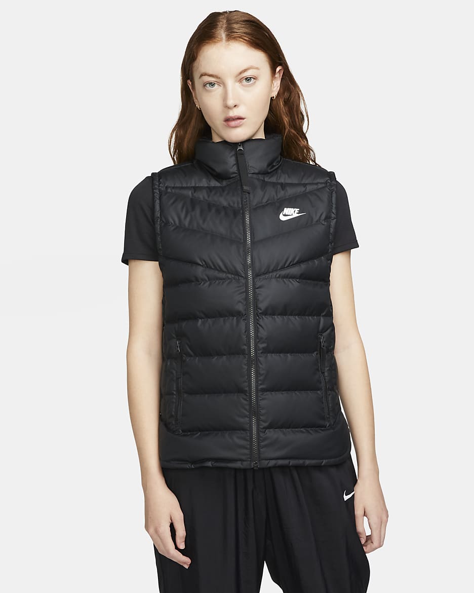 Chaleco para mujer Nike Sportswear Therma-FIT Repel Windrunner - Negro/Negro/Blanco