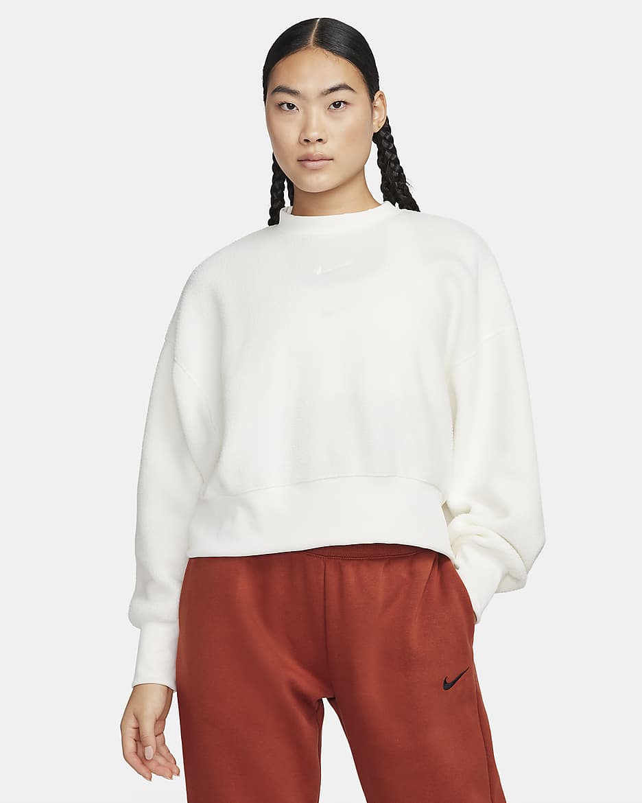 Nike Sportswear Plush Women's Mod Crop Crew-Neck Sweatshirt - Sail/Sail