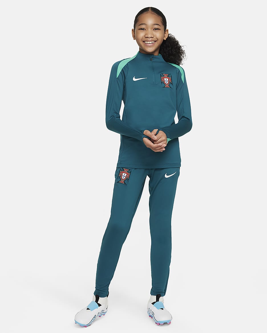 Portugal Strike Nike Dri-FIT fotballtreningsoverdel til store barn - Geode Teal/Kinetic Green/Sail