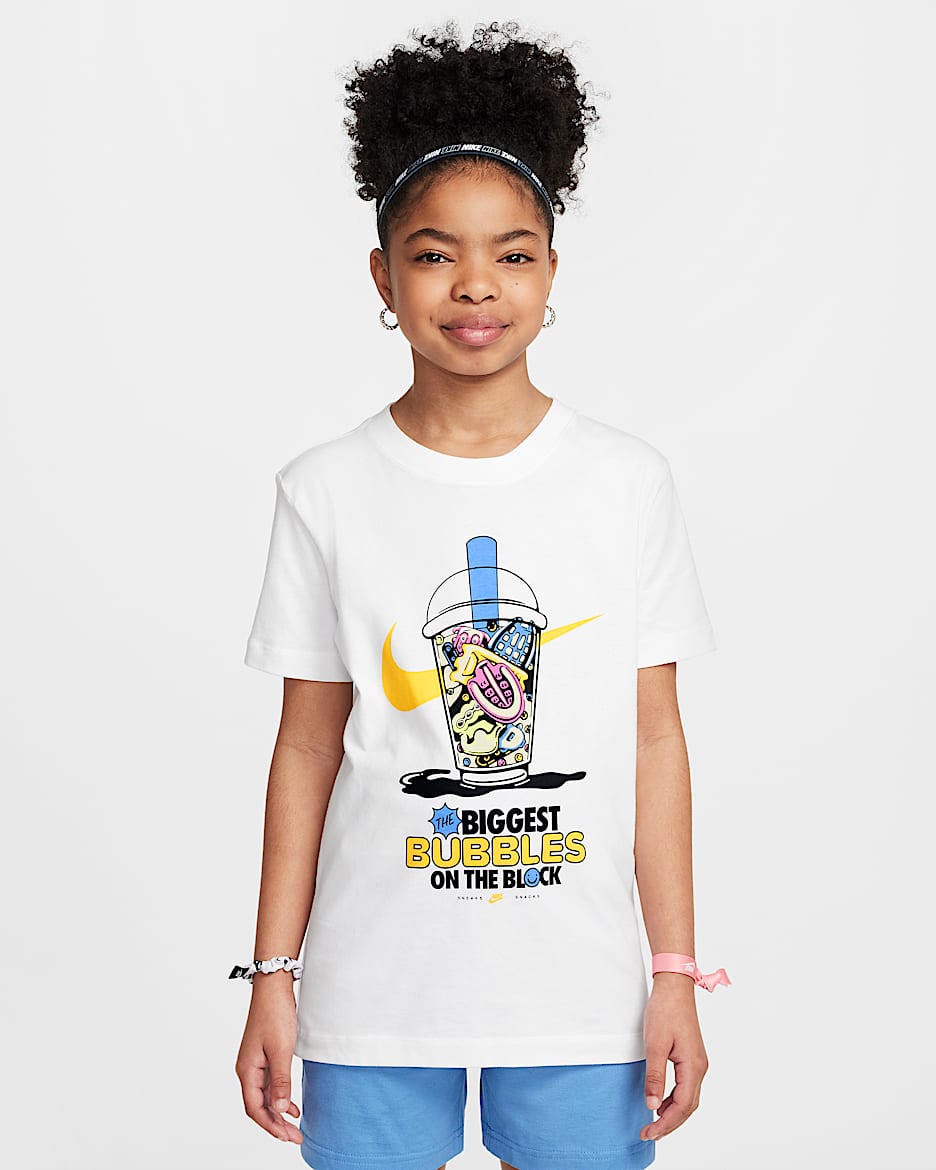 Playera para niños talla grande Nike Sportswear - Blanco
