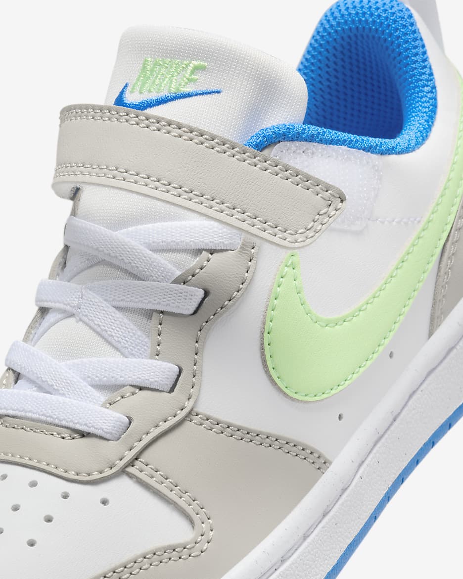 Nike Court Borough Low Recraft Younger Kids' Shoes - Light Iron Ore/White/Photo Blue/Vapour Green