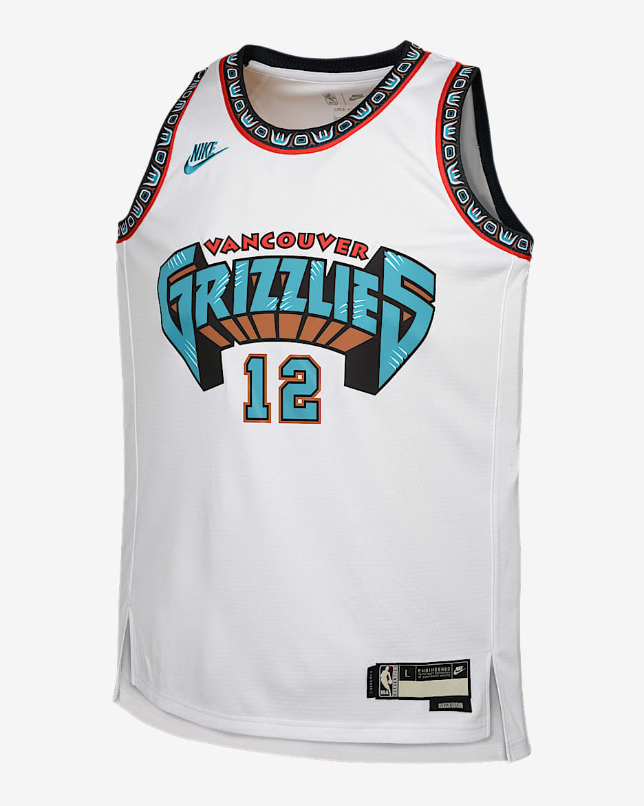 Jersey Nike de la NBA Swingman para niños talla grande Ja Morant Memphis Grizzlies 2024/25 Hardwood Classics - Blanco