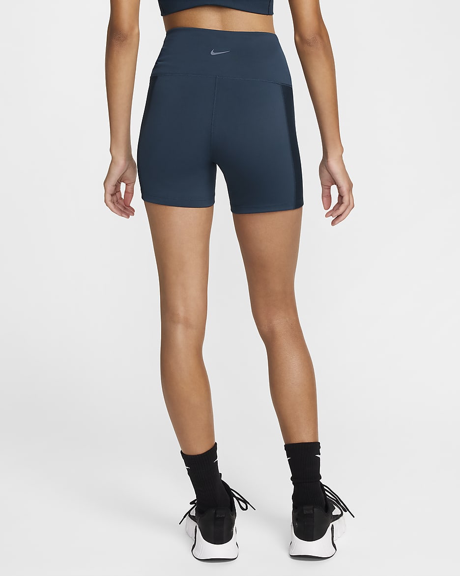 Nike One Wrap Women's High-Waisted 5" Biker Shorts - Armory Navy/Black