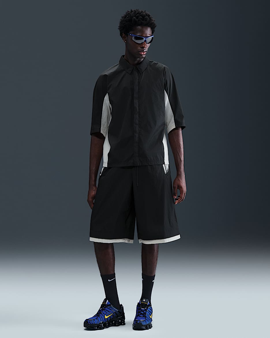 Nike Tech Men's Woven Oversized Shorts - Black/Light Bone/Black